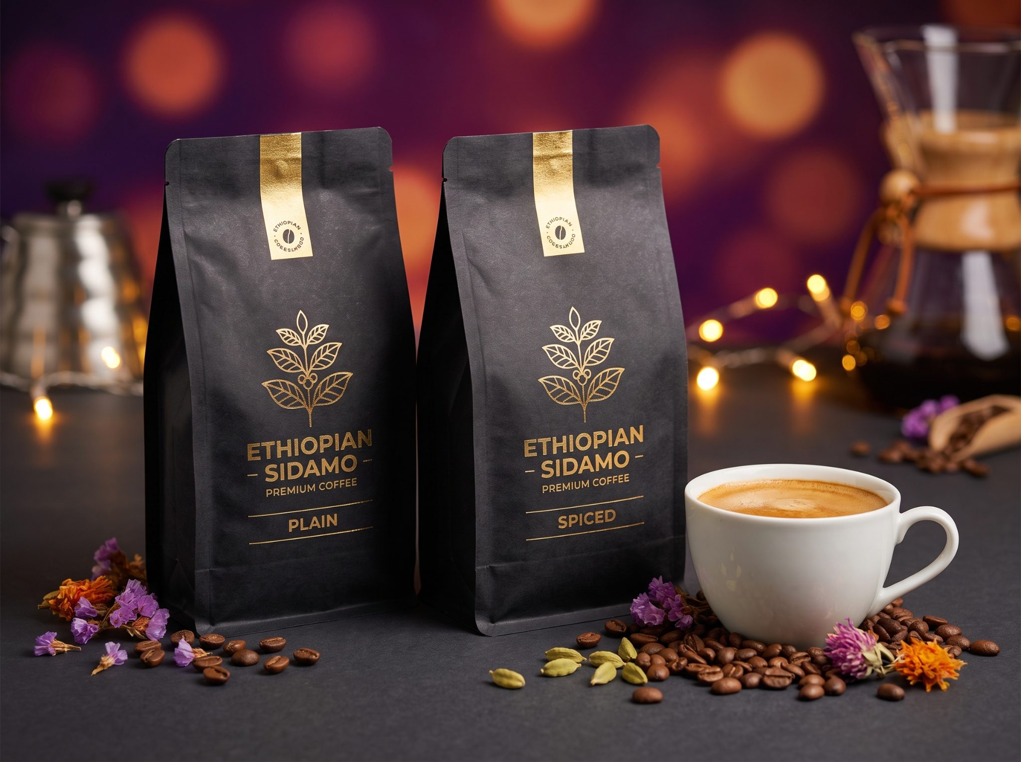 قهوة حبشي أرابيكا سيدامو (Ethiopian Sidamo Arabica) - سادة ومحوج.