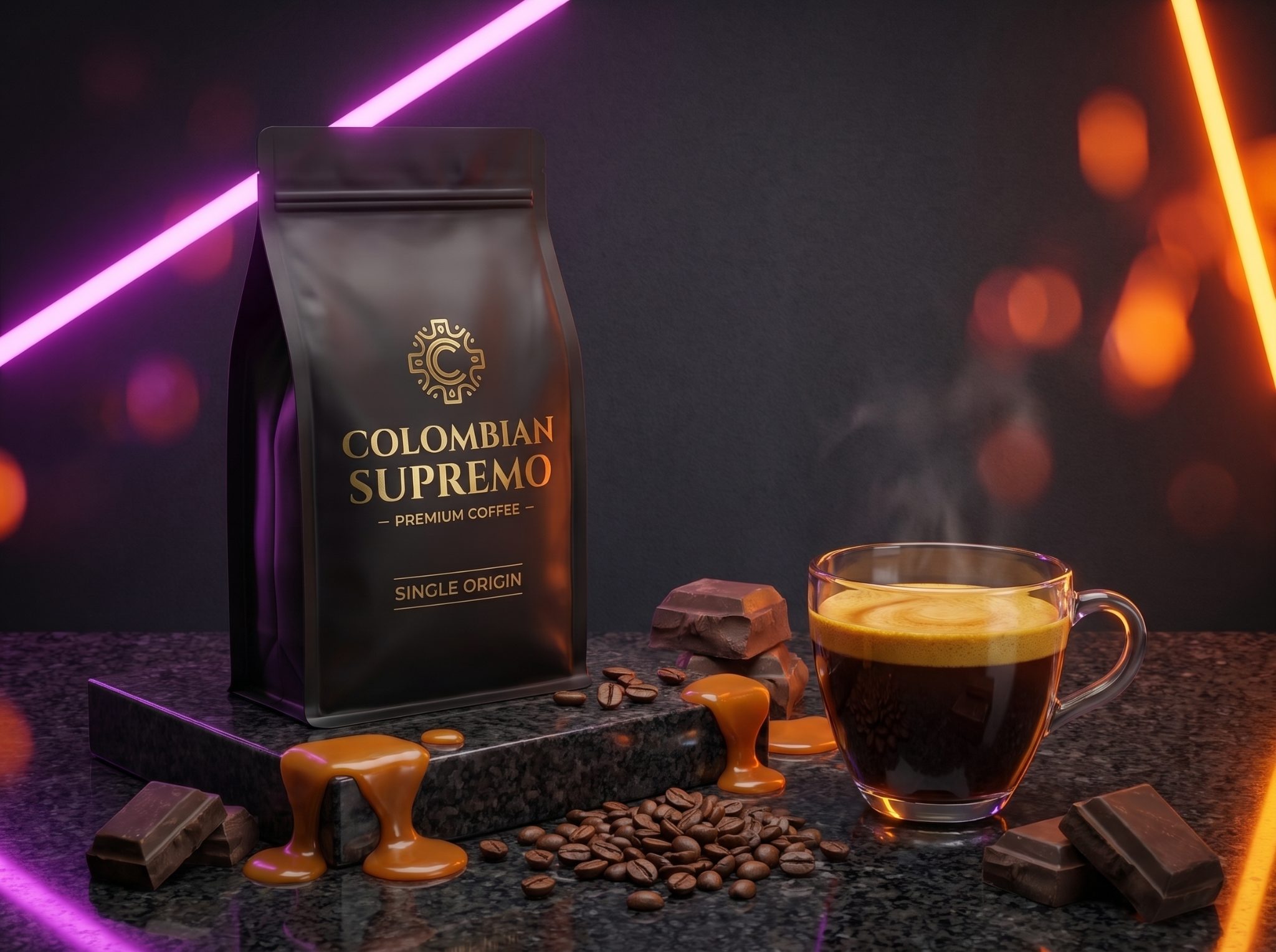 قهوة بن كولومبي سوبريمو فاخر (Colombian Supremo).