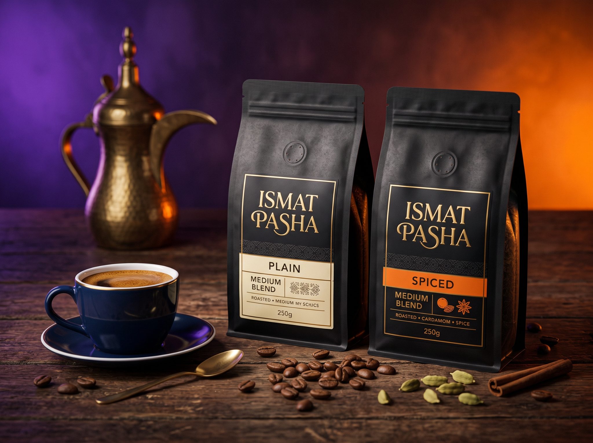 توليفة عصمت باشا - بن وسط فاخر (Ismat Pasha Medium Blend) - سادة ومحوج