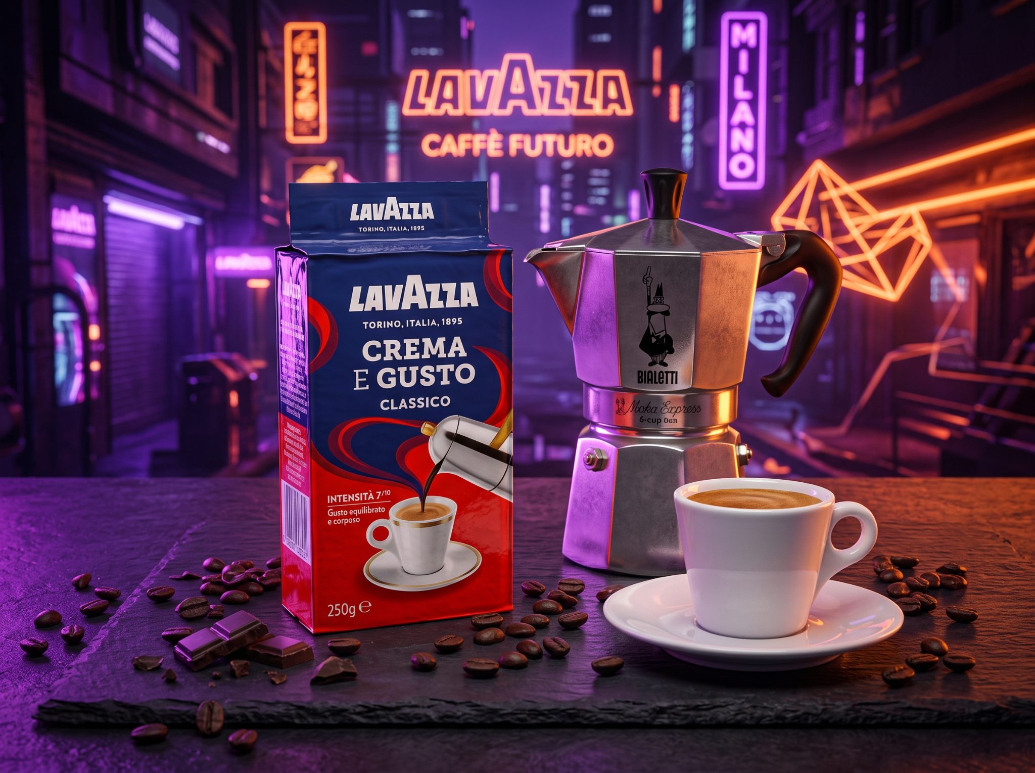 قهوة لافازا كريمة إي غوستو - مطحونة 250 جرام (Lavazza Crema e Gusto Ground Coffee 250g).